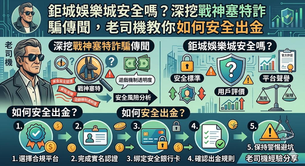 鉅城娛樂城安全嗎？深挖戰神塞特詐騙傳聞，老司機教你如何安全出金